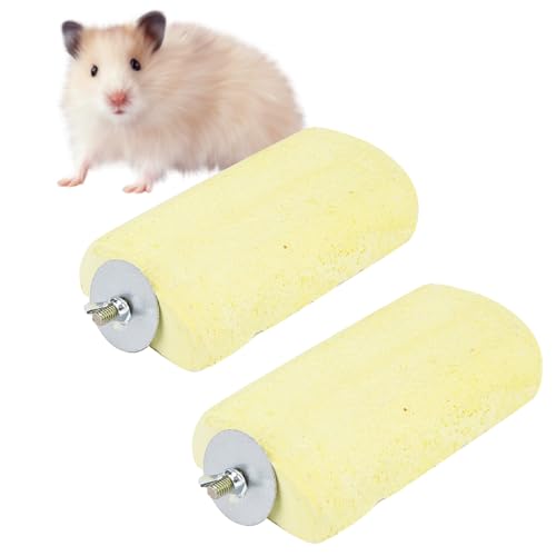 2pcs Vogelperchständer, Vogelschnabel Schleifstein Calciumzähne Mund Molar Schleifstein Papagei Kautspielzeug für Papageienhamster Chinchilla von Kukyller