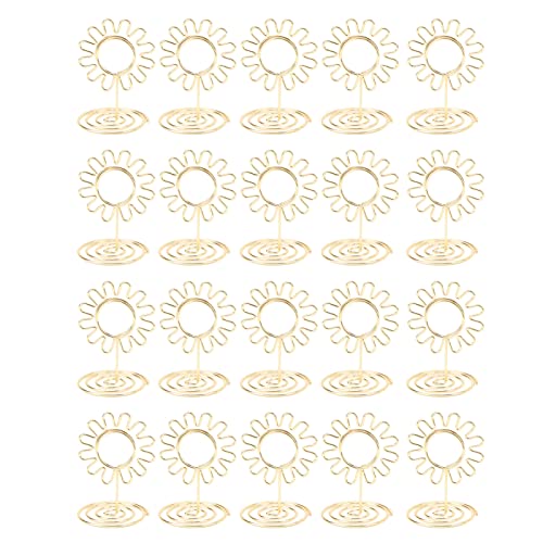 40 Stück Tischnummernhalter, Mini-Tischkartenhalter, Sonnenblumen-Tischnummernständer für Hochzeitstagsfeiern (Gold) von Kukyller