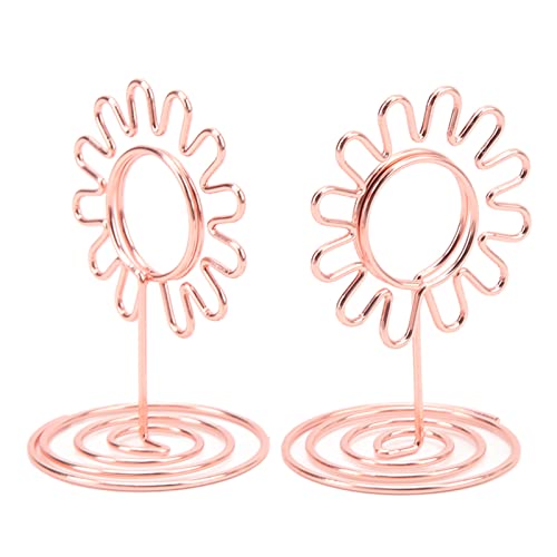 40 Stück Tischnummernhalter, Mini-Tischkartenhalter, Sonnenblumen-Tischnummernständer für Hochzeitstagsfeiern (Rose Gold) von Kukyller