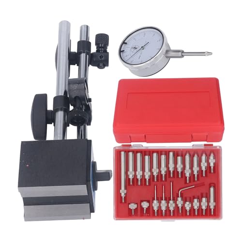 Dial Indicator with Magnetic Base Holder, Fine Adjustable Long Arm 0‑1inch Professional Dial Test Indicator Point Accuracy Inspection Set with 2 Storage Box Dial Indicator with Magnetic Base Holder, Fine Adjustable Long Arm 0‑1inch Professional Dial Test Indicator Point Accuracy Inspection Set with 2 Storage Box von Kukyller