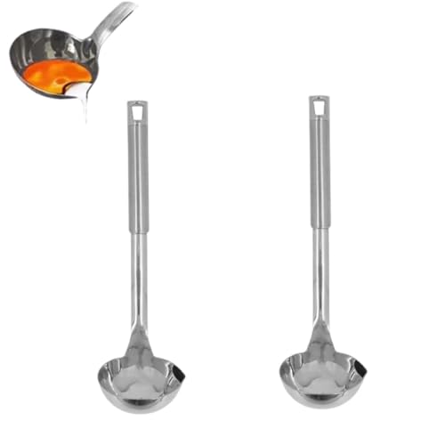 Edelstahl-Öl abscheider Suppen kelle, 2 Stück Soße Lebensmittel fett abscheider Löffel Fetts ieb Separater Heißer Topf Ölfilter Löffel für Zuhause Edelstahl-Öl abscheider Suppen kelle, 2 Stück Soße Lebensmittel fett abscheider Löffel Fetts ieb Separater Heißer Topf Ölfilter Löffel für Zuhause von Kukyller