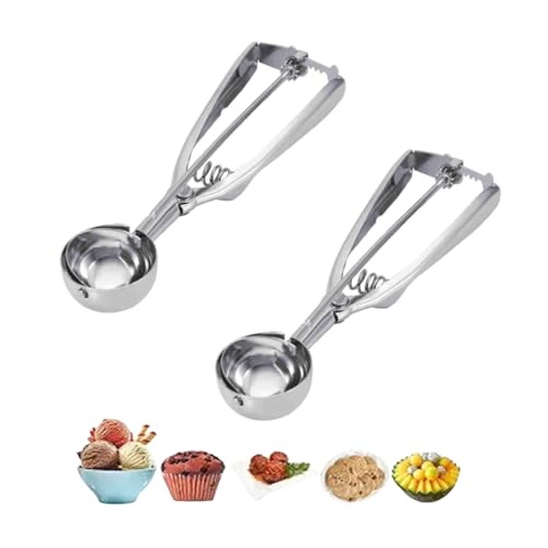 Eisportionierer, 2-teiliges Keksportionierer-Set, Eisportionierer aus Edelstahl mit Auslöser, Keksportionierer zum Backen (6cm) von Kukyller