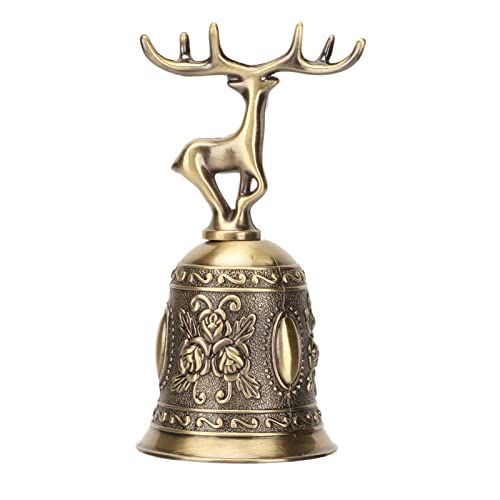 Handglocke, Hirschform Metail Dinner Bell für Schulempfang Dinner Shop Hotel Service Meditation Meditation (Antike Messingfarbe) von Kukyller