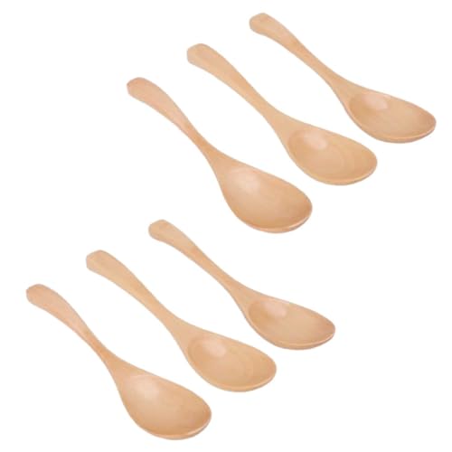 Holzlöffel, 6 Stück Kochlöffel, kratzfeste Suppenkelle aus Holz, Schöpfkelle mit langem Griff für Zuhause Holzlöffel, 6 Stück Kochlöffel, kratzfeste Suppenkelle aus Holz, Schöpfkelle mit langem Griff für Zuhause von Kukyller
