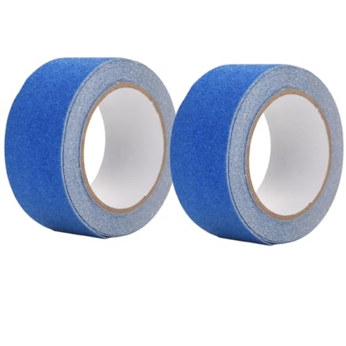 Kukyller 2 Rollen Anti -Schlupftraktionsband, farbenfrohe 2in x 16 Fuß PVC Anti -Schlupf Nicht -Skid -Klebeband Treppe Stufe Sicherheitsklebstoff für Teppichtreppen Sicherheitstufe Schritt (Blau) von Kukyller