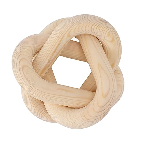 Kukyller 3 Link Holzkette Tischdekor, handgeschnitzte Holzknoten Couchtisch Dekoration Boho Kettenkette Link für Wohnzimmerkaffee Shop (Holzfarbe) von Kukyller