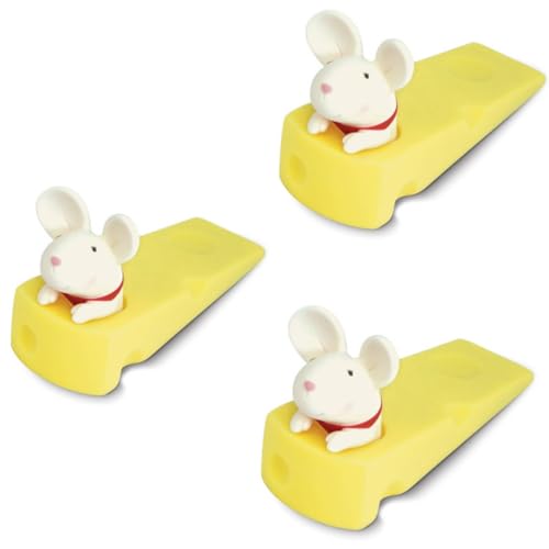 Kukyller 3 Stück Niedlicher Türstopper, Türkeil in Tierform, Dekoration für den Boden zu Hause und im Büro (Weiße Maus) von Kukyller