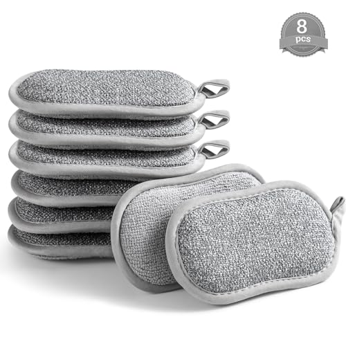 8 Stück Spülschwamm Groß Putzschwamm Küchenschwamm Waschbar, 15×8×2cm mit Mikrofaser und Schrubber, mit 2 leistungsstarke Seiten, für Gründliche Reinigung bei hartnäckigem Schmutz haarbürste 8 Stück Spülschwamm Groß Putzschwamm Küchenschwamm Waschbar, 15×8×2cm mit Mikrofaser und Schrubber, mit 2 leistungsstarke Seiten, für Gründliche Reinigung bei hartnäckigem Schmutz haarbürste von Kulamo