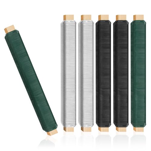 Blumendraht Basteldraht Grün/Silber/Schwarz 6er Pack, 0,70mm X 35M Bindedraht, Wickeldraht lose auf Holzwickel zur Befestigung von Blumen und Pflanzen, stabil und vielseitig Blumendraht Basteldraht Grün/Silber/Schwarz 6er Pack, 0,70mm X 35M Bindedraht, Wickeldraht lose auf Holzwickel zur Befestigung von Blumen und Pflanzen, stabil und vielseitig von Kulamo