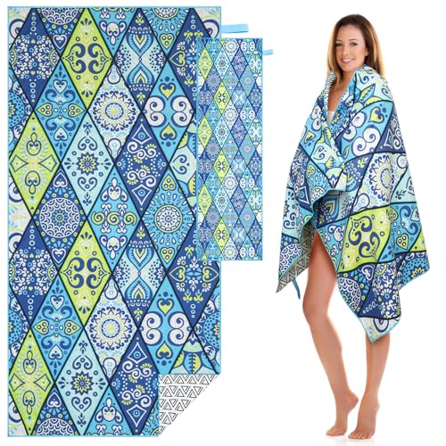 Kulamo Strandtuch 160x80cm - Mikrofaser Badetuch + Handtuch 100x30cm - 100% recyceltes Mikrofaser Strandhandtuch - Strandtücher leicht und schnelltrocknend - für den Strand, Gym, Travel, Sauna Kulamo Strandtuch 160x80cm - Mikrofaser Badetuch + Handtuch 100x30cm - 100% recyceltes Mikrofaser Strandhandtuch - Strandtücher leicht und schnelltrocknend - für den Strand, Gym, Travel, Sauna von Kulamo