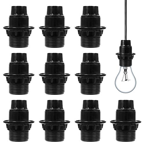 E14 Socket Lights,10Pcs E14 Lampenfassung Lampensockel,250V Bakelit Lampenfassung E14,Lamp Socket Adapter für Tischlampe Stehlampe Kronleuchter (Schwarz) von Kulannder