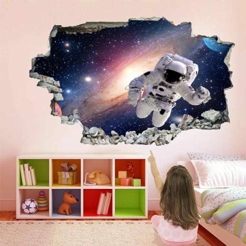 3D Wandtattoo I Wandbild Astronaut Wandaufkleber I Wandsticker Durchbruch Milchstraße Poster Fensterblick I Wand Deko Aufkleber für Wohnzimmer Schlafzimmer Küche Türaufkleber 75x50cm 3D Wandtattoo I Wandbild Astronaut Wandaufkleber I Wandsticker Durchbruch Milchstraße Poster Fensterblick I Wand Deko Aufkleber für Wohnzimmer Schlafzimmer Küche Türaufkleber 75x50cm von Kuletkear