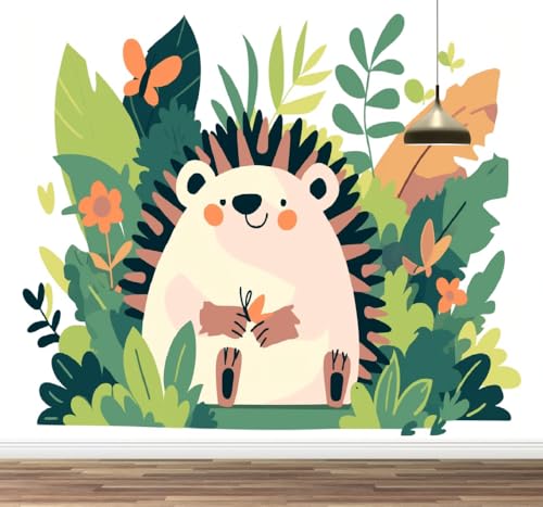 Cartoon-Bär Foto 3D Poster Tapete Grüne Blätter Natur abziehbar Wandbild Kunstdekor Kinderzimmer Wandaufkleber Mädchenzimmer Teenager Schlafzimmer Wohnzimmer Wandaufkleber Kinderzimmer 450x320cm von Kuletkear