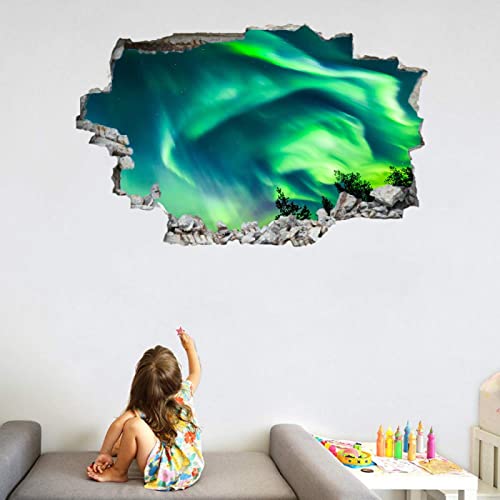 Kuletkear Aurora 3D Wandtattoo I Wandbild Landschaft Wandaufkleber I Wandsticker Durchbruch Poster Fensterblick I Wand Deko Aufkleber für Wohnzimmer Schlafzimmer Küche Türaufkleber 70 cm x 110 cm Kuletkear Aurora 3D Wandtattoo I Wandbild Landschaft Wandaufkleber I Wandsticker Durchbruch Poster Fensterblick I Wand Deko Aufkleber für Wohnzimmer Schlafzimmer Küche Türaufkleber 70 cm x 110 cm von Kuletkear
