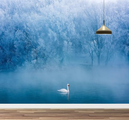 Kuletkear Der Weiße Schwanensee Wandtapete für Schlafzimmer Bäume, Nebel, Natur Wandaufkleber Wasserfest Selbstklebend groß Poster Papier für Wohnzimmer Kinderzimmer TV-Hintergrund 200x140cm Kuletkear Der Weiße Schwanensee Wandtapete für Schlafzimmer Bäume, Nebel, Natur Wandaufkleber Wasserfest Selbstklebend groß Poster Papier für Wohnzimmer Kinderzimmer TV-Hintergrund 200x140cm von Kuletkear