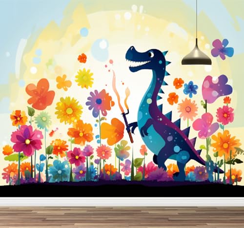 Kuletkear Dinosaurier Tapete zum Aufkleben und Abziehen Blütenpflanzen groß Wandbild Wandaufkleber für Wohnzimmer Schlafzimmer TV und Sofa Hintergrund Kinderzimmer 350x245cm Kuletkear Dinosaurier Tapete zum Aufkleben und Abziehen Blütenpflanzen groß Wandbild Wandaufkleber für Wohnzimmer Schlafzimmer TV und Sofa Hintergrund Kinderzimmer 350x245cm von Kuletkear