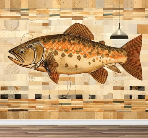 Kuletkear Fisch Abnehmbare Wandtapete Selbstklebend Retro-Kunst groß für Wände Wohnzimmer Schlafzimmer TV-Hintergrund Kinderzimmer Mädchenzimmer Dekoration 495x353cm Kuletkear Fisch Abnehmbare Wandtapete Selbstklebend Retro-Kunst groß für Wände Wohnzimmer Schlafzimmer TV-Hintergrund Kinderzimmer Mädchenzimmer Dekoration 495x353cm von Kuletkear