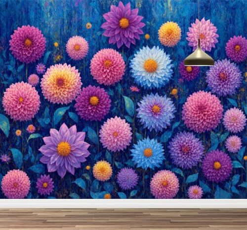 Kuletkear Hortensie Tapete zum Aufkleben und Abziehen Natürliche Pflanzen groß Wandbild Wandaufkleber für Wohnzimmer Schlafzimmer TV und Sofa Hintergrund Kinderzimmer 450x320cm von Kuletkear