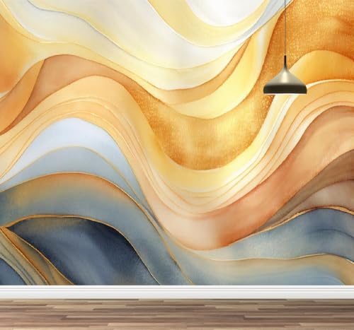 Kuletkear Linienfarbe Wandtapete für Schlafzimmer Abstrakte Kunst Wandaufkleber Wasserfest Selbstklebend groß Poster Papier für Wohnzimmer Kinderzimmer TV-Hintergrund 400x280cm von Kuletkear