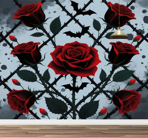 Kuletkear Rote Rosen Abnehmbare Wandbildtapete Natürliche Pflanzen Posterpapier selbstklebend Wasserdicht für Wohnzimmer Schlafzimmer Büro Kinderzimmer Dekor 826x589cm Kuletkear Rote Rosen Abnehmbare Wandbildtapete Natürliche Pflanzen Posterpapier selbstklebend Wasserdicht für Wohnzimmer Schlafzimmer Büro Kinderzimmer Dekor 826x589cm von Kuletkear