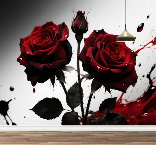 Kuletkear Rote Rosen Wandtapete für Schlafzimmer Natürliche Pflanzen Wandaufkleber Wasserfest Selbstklebend groß Poster Papier für Wohnzimmer Kinderzimmer TV-Hintergrund 300x208cm Kuletkear Rote Rosen Wandtapete für Schlafzimmer Natürliche Pflanzen Wandaufkleber Wasserfest Selbstklebend groß Poster Papier für Wohnzimmer Kinderzimmer TV-Hintergrund 300x208cm von Kuletkear