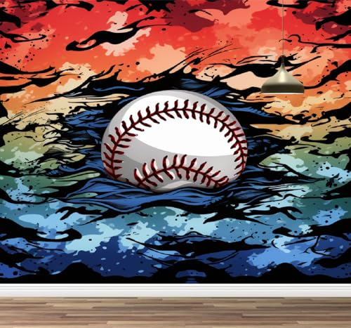 Kuletkear Wandbild Abnehmbare Baseball Selbstklebende Tapete Sport Wasserdichte Posterpapier-Wanddekoration für Schlafzimmer, Wohnzimmer 200x140cm Kuletkear Wandbild Abnehmbare Baseball Selbstklebende Tapete Sport Wasserdichte Posterpapier-Wanddekoration für Schlafzimmer, Wohnzimmer 200x140cm von Kuletkear