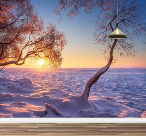Kuletkear Wandbild Abnehmbare Baum Sonnenuntergang Landschaft Selbstklebende Tapete Schneereicher Winter Wasserdichte Posterpapier-Wanddekoration für Schlafzimmer, Wohnzimmer 200x140cm Kuletkear Wandbild Abnehmbare Baum Sonnenuntergang Landschaft Selbstklebende Tapete Schneereicher Winter Wasserdichte Posterpapier-Wanddekoration für Schlafzimmer, Wohnzimmer 200x140cm von Kuletkear