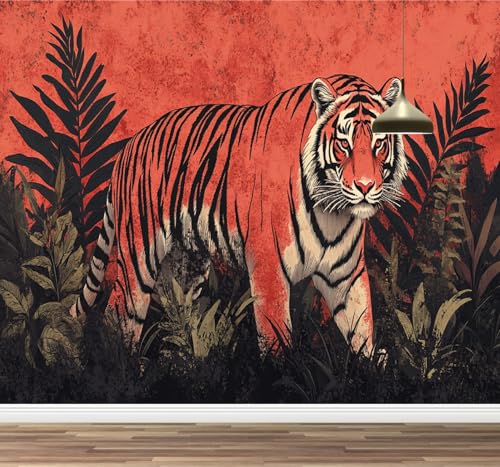 Kuletkear Wandbild Abnehmbare Tigertier Selbstklebende Tapete Tropische Pflanzen Wasserdichte Posterpapier-Wanddekoration für Schlafzimmer, Wohnzimmer 249x175cm Kuletkear Wandbild Abnehmbare Tigertier Selbstklebende Tapete Tropische Pflanzen Wasserdichte Posterpapier-Wanddekoration für Schlafzimmer, Wohnzimmer 249x175cm von Kuletkear