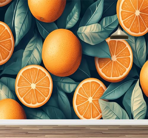 Kuletkear Wandbild Orange Wandaufkleber zum Aufkleben und Abziehen Blatt Posterpapier Wandaufkleber für Mädchen Kinderzimmer Wohndeko Geschenk 350x245cm Kuletkear Wandbild Orange Wandaufkleber zum Aufkleben und Abziehen Blatt Posterpapier Wandaufkleber für Mädchen Kinderzimmer Wohndeko Geschenk 350x245cm von Kuletkear