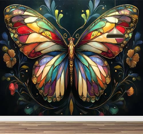 Kuletkear Wandbild Schmetterling Wandtapete Abziehbar Blume Dekoration für Wohnzimmer Schlafzimmer TV Hintergrund Kinderzimmer Mädchenzimmer Dekoration 495x353cm Kuletkear Wandbild Schmetterling Wandtapete Abziehbar Blume Dekoration für Wohnzimmer Schlafzimmer TV Hintergrund Kinderzimmer Mädchenzimmer Dekoration 495x353cm von Kuletkear