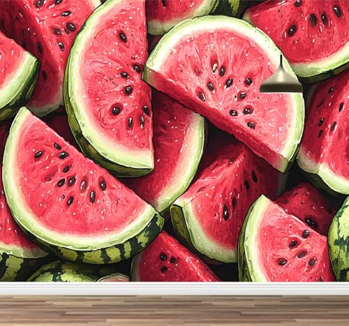 Kuletkear Wandbild Wassermelone Wandaufkleber zum Aufkleben und Abziehen Obst Posterpapier Wandaufkleber für Mädchen Kinderzimmer Wohndeko Geschenk 495x353cm Kuletkear Wandbild Wassermelone Wandaufkleber zum Aufkleben und Abziehen Obst Posterpapier Wandaufkleber für Mädchen Kinderzimmer Wohndeko Geschenk 495x353cm von Kuletkear