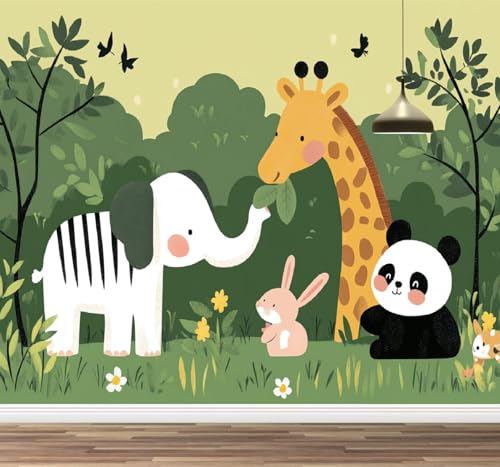 Kuletkear Wandbild zum Abziehen und Aufkleben Elefant Panda Giraffe Selbstklebende Tapete Graslandwald Abnehmbarer großer Aufkleber Wasserdicht Wanddekoration Druckbild Bilddesign 200x140cm Kuletkear Wandbild zum Abziehen und Aufkleben Elefant Panda Giraffe Selbstklebende Tapete Graslandwald Abnehmbarer großer Aufkleber Wasserdicht Wanddekoration Druckbild Bilddesign 200x140cm von Kuletkear