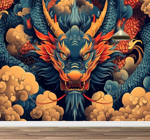 Long Yun Wasserfeste Wandtapete Fantasietiere abziehbar und aufkleber Kunstdekor Gemälde für Kinderzimmer Mädchenzimmer Kinderzimmer Wohnzimmer Badezimmer Wohndeko 495x353cm Long Yun Wasserfeste Wandtapete Fantasietiere abziehbar und aufkleber Kunstdekor Gemälde für Kinderzimmer Mädchenzimmer Kinderzimmer Wohnzimmer Badezimmer Wohndeko 495x353cm von Kuletkear