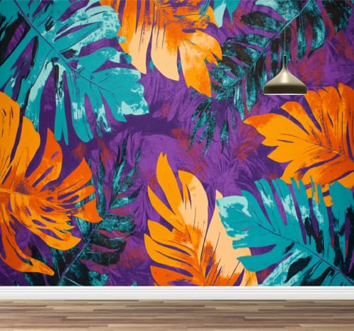 Palmblätter Foto 3D Poster Tapete Tropische Pflanzen abziehbar Wandbild Kunstdekor Kinderzimmer Wandaufkleber Mädchenzimmer Teenager Schlafzimmer Wohnzimmer Wandaufkleber Kinderzimmer 300x208cm von Kuletkear