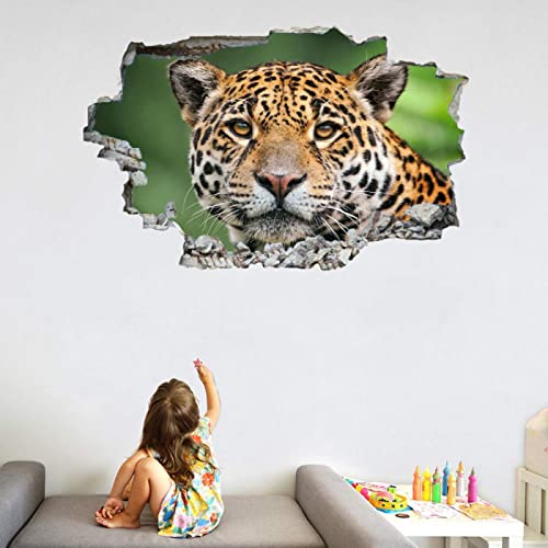 Tiger Wandtattoo 3D Durchbruch Tier Wandsticker Wanddekoration selbstklebend Modern Abnehmbare Wandaufkleber Deko Schlafzimmer Wohnzimmer Kinderzimmer Kunst Wohnkultur Wandbilder von Kuletkear