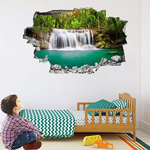 Wasserfall 3D Wandtattoo I Wandbild Wald Wandaufkleber I Wandsticker Durchbruch Landschaft Poster Fensterblick I Wand Deko Aufkleber für Wohnzimmer Schlafzimmer Küche Türaufkleber Wasserfall 3D Wandtattoo I Wandbild Wald Wandaufkleber I Wandsticker Durchbruch Landschaft Poster Fensterblick I Wand Deko Aufkleber für Wohnzimmer Schlafzimmer Küche Türaufkleber von Kuletkear