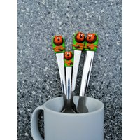 Löwenbesteck Mit Polymer Clay Fimo Überzogen. Löffel, Gabel, Teelöffel, Verzierter Kinderbesteck, Mädchenbesteck. Witziger Jungle von KulishakStore