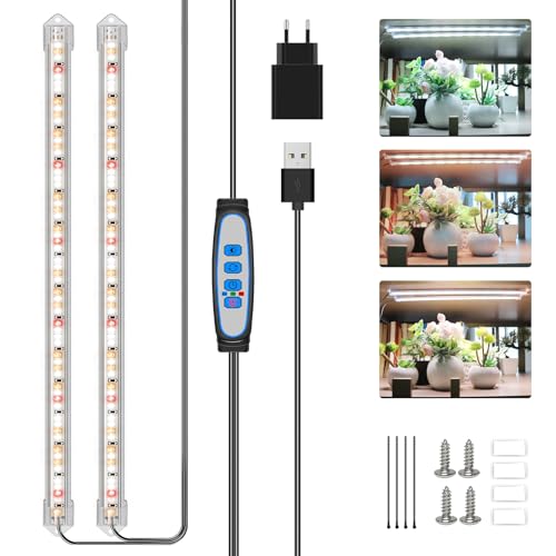 Kullsinss Pflanzenlampe LED Vollspektrum, Rote & Weiße Grow Light mit 120 LED, Pflanzenlicht mit Auto ON/Off Timer 6/12/16H, 5 Helligkeitsstufe, 3 Lichter Modi, Pflanzenleuchte für Zimmerpflanzen von Kullsinss