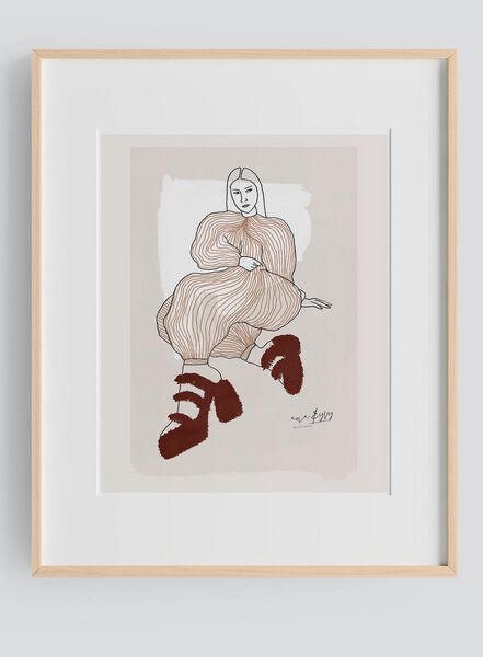 Kultgut Artprint - FEMME I - Rahmen ist aus FSC®-zertifiziertem Lindenholz von Kultgut