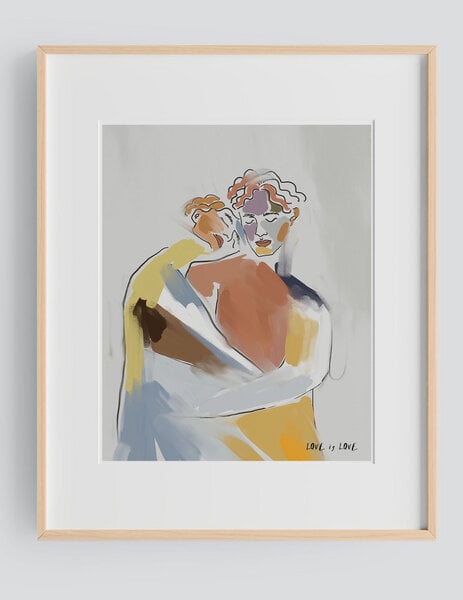 Kultgut Artprint - Love is Love - Rahmen ist aus FSC®-zertifiziertem Lindenholz von Kultgut