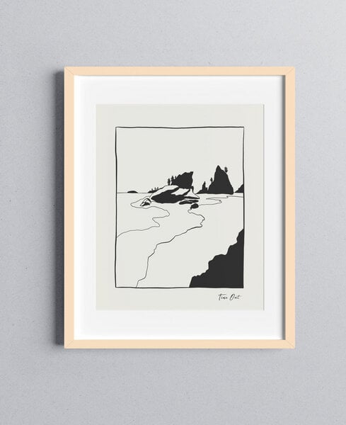 Kultgut Artprint Titel: Silent Landscape / Rahmen ist aus FSC®-zertifiziertem Lindenholz von Kultgut