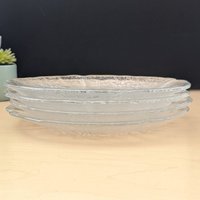 Dansk Floriform Glas Salatteller, Pertti Kalioinen Danish Modern Floral Design. 4Er Set von Kultur