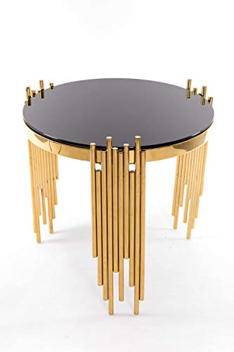 Kulunka Deco Tisch, Schwarz Gold, Glas, 62 x 58 von Kulunka Deco