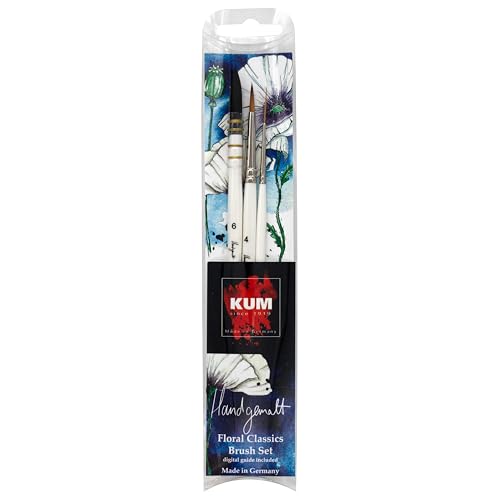 KUM 5146816 - Künstlerpinsel Set 3-teilig, handgemalt Floral Classics Brush Set von KUM