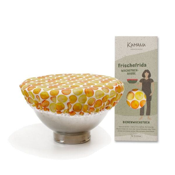 Kumanu - von Natur aus gut Bienenwachstuch Haube "Frischefrida" | ø 22-26cm | aus Bio-Bienenwachs von Kumanu - von Natur aus gut