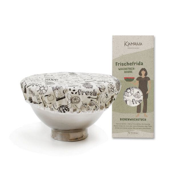 Kumanu - von Natur aus gut Bienenwachstuch Haube "Frischefrida" | ø 22-26cm | aus Bio-Bienenwachs von Kumanu - von Natur aus gut