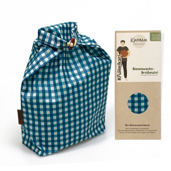 Kumanu - von Natur aus gut Bienenwachstuch-Brotbeutel "Krümelkarl" | 35x30cm | aus Bio-Bienenwachs von Kumanu - von Natur aus gut