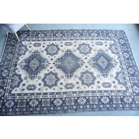 Large Jute Area Rug Large Carpet Handwoven Blue Color von Kumartextiledesigns