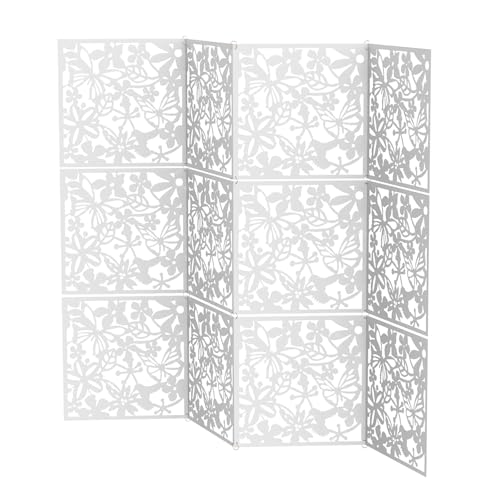 12 Stück Hängender Raumteiler, 40x40cm Paravent Trennwände Trennwände aus PVC Hängender Raumteiler für Innendekoration Wohnzimmer Esszimmer Schlafzimmer, Weiß Dekoration DIY Art Decor (Blümchenmuster) 12 Stück Hängender Raumteiler, 40x40cm Paravent Trennwände Trennwände aus PVC Hängender Raumteiler für Innendekoration Wohnzimmer Esszimmer Schlafzimmer, Weiß Dekoration DIY Art Decor (Blümchenmuster) von KumuJ