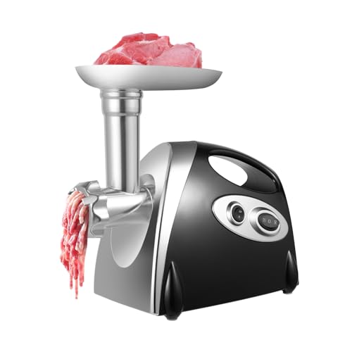 2800W Fleischwolf Elektrisch Wurstfüller Multi Küchenmaschine Meat Grinder mit 3 Mahlplatten und Wurstfüllrohren,Für Schnelles Und Feines Schleifen Metallgetriebe Überhitzungsschutz leiser Betrieb von KumuJ